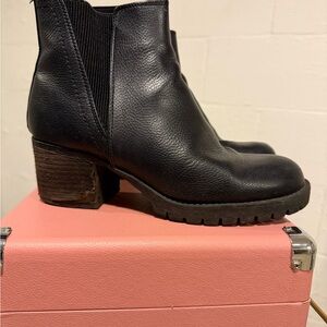 Black Leather Ankle Boots